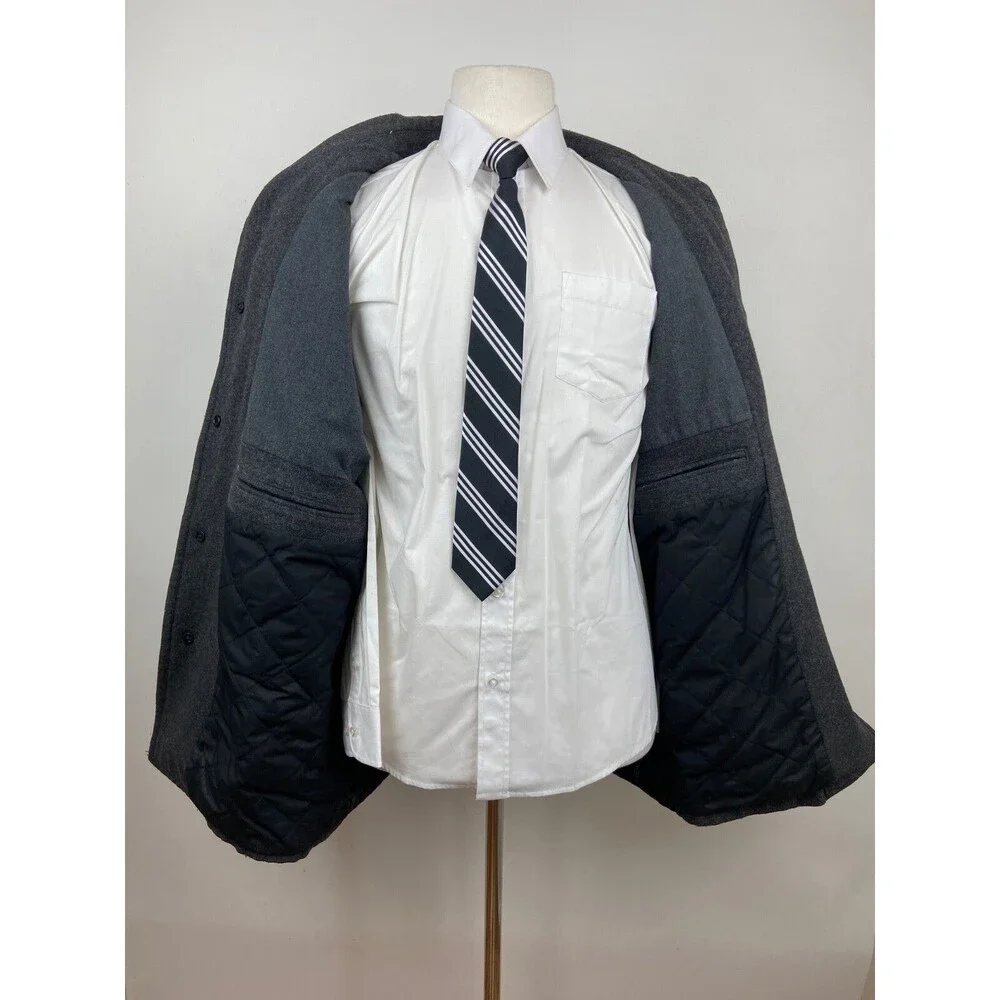 J CREW Mens Large Solid Gray Soft Wool Nylon Overcoat Jacket